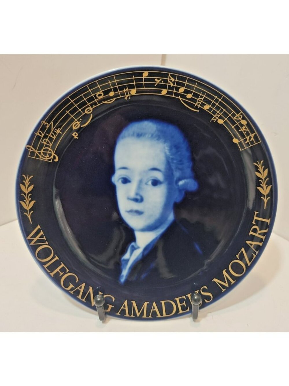 Vtg Echt Cobalt Wolfgang Amadeus Mozart Blue Limited Edition Collector Plate